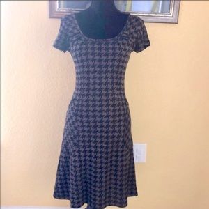 BCBG black and grey houndstooth dress